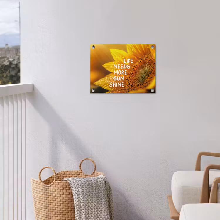 Tuinposter - Zonnebloem - Close up - Geel - Quote — 5