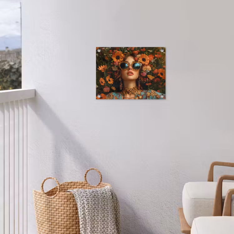Tuinposter - Vrouwen - Bloemen - Modern - Bril - Abstract — 5