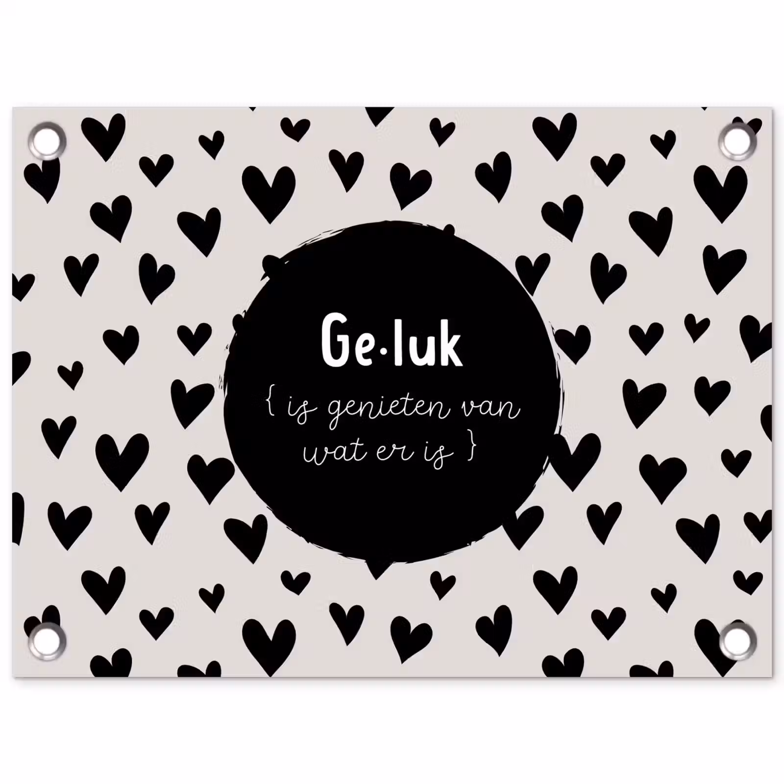 Tuinposter - Tekst - Quotes - Geluk (is genieten van wat er is) - Woordenboek - Definitie geluk — 1