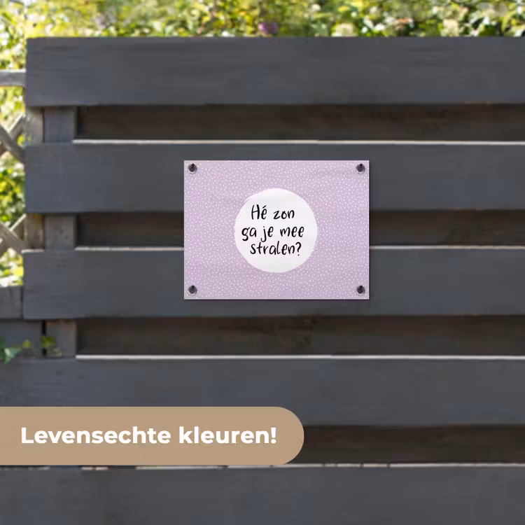 Tuinposter - Quotes - Hé zon, ga je mee stralen? - Zon - Tekst - Zomer — 6
