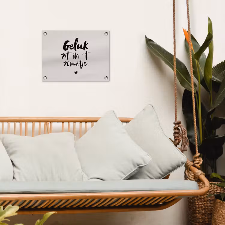 Tuinposter - Quotes - Tekst - Geluk zit in 't zonnetje - Zomer — 4
