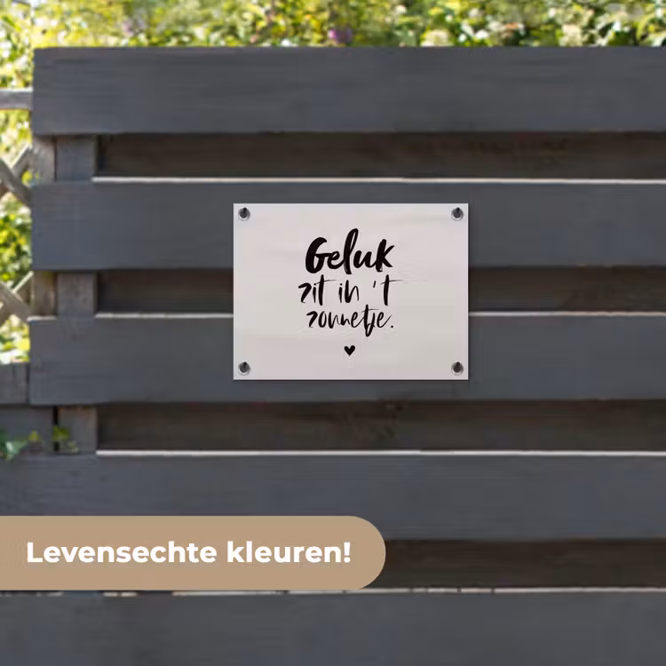 Tuinposter - Quotes - Tekst - Geluk zit in 't zonnetje - Zomer — 6