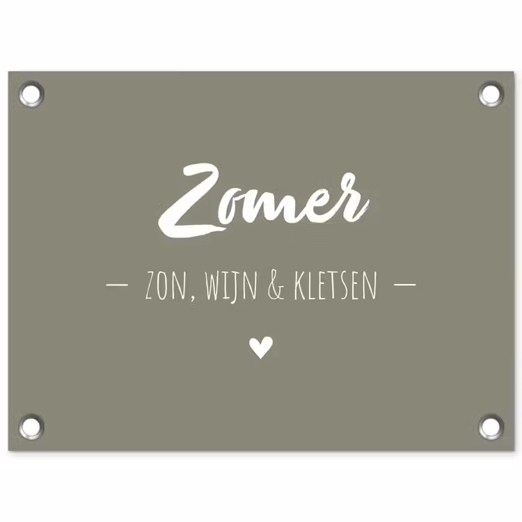 Tuinposter - Quotes - Zomer, zon, wijn & kletsen - Tekst - Zomer — 1