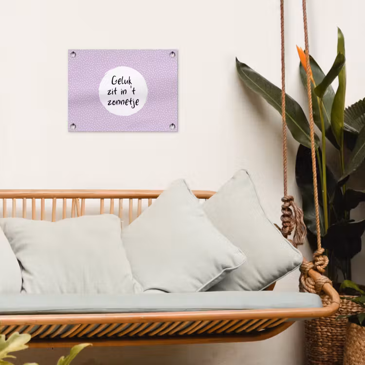 Tuinposter - Tekst - Geluk zit in 't zonnetje - Quotes - Geluk — 4