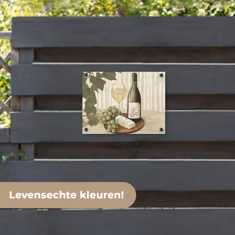 Tuinposter - Wijn - Druiven - Kaas - Bladeren — 6