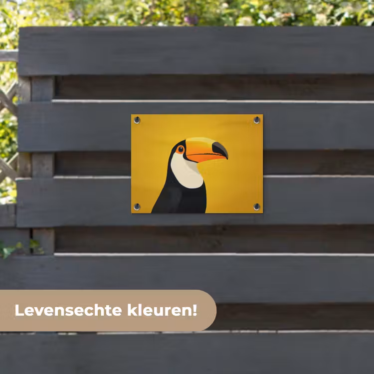 Tuinposter - Toekan - Minimalistisch - Snavel - Oranje — 6