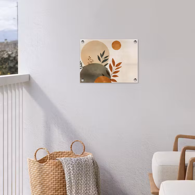 Tuinposter - Vormen - Rond - Bladeren - Beige — 5