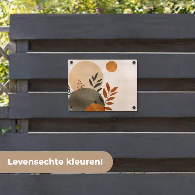 Tuinposter - Vormen - Rond - Bladeren - Beige — 6