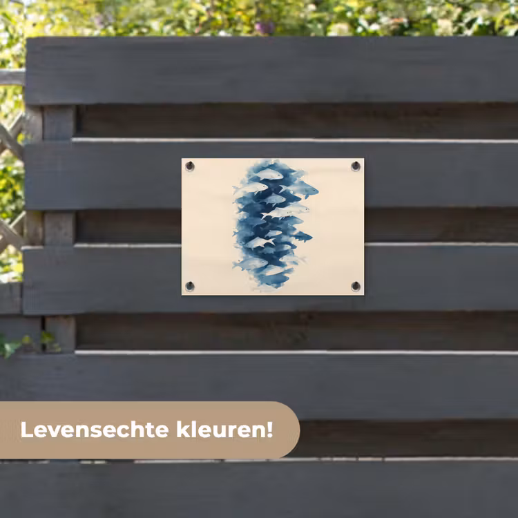 Tuinposter - Vissen - Minimalistisch - Blauw — 6