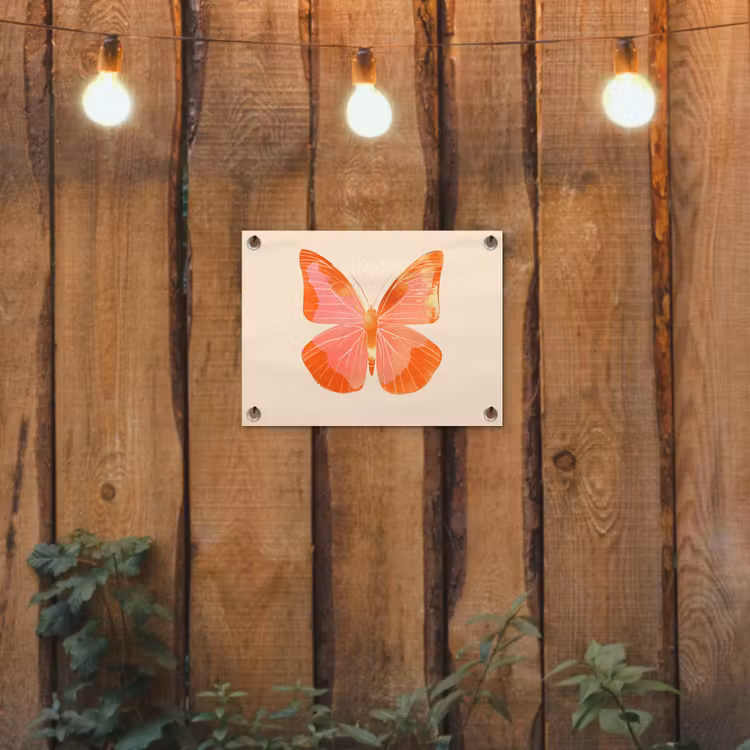 Tuinposter - Vlinder - Minimalistisch - Roze — 3