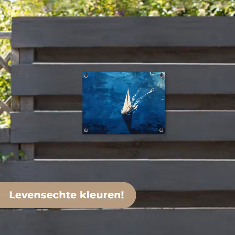 Tuinposter - Zeilboot - Water - Abstract - Schaduw — 6