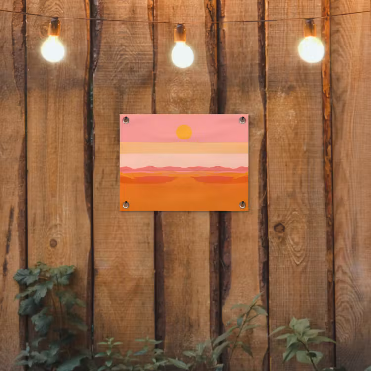 Tuinposter - Zon - Abstract - Landschap - Oranje — 3