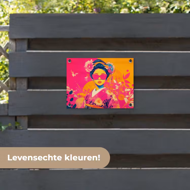 Tuinposter - Vrouw - Zonnebril - Abstract - Oranje — 6