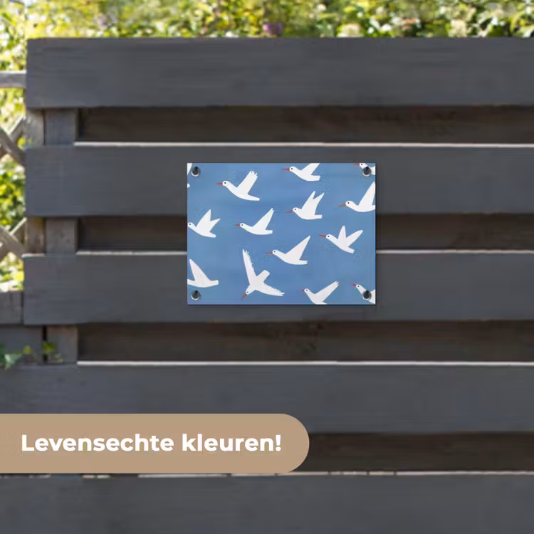 Tuinposter - Vogels - Wit - Patroon — 6
