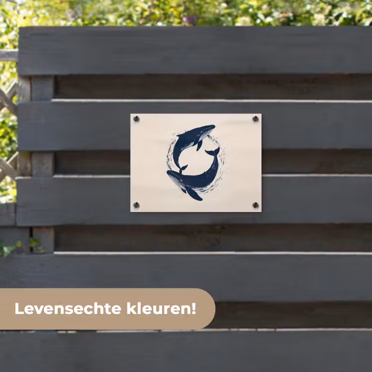 Tuinposter - Walvissen - Spetters - Cirkel - Donkerblauw — 6
