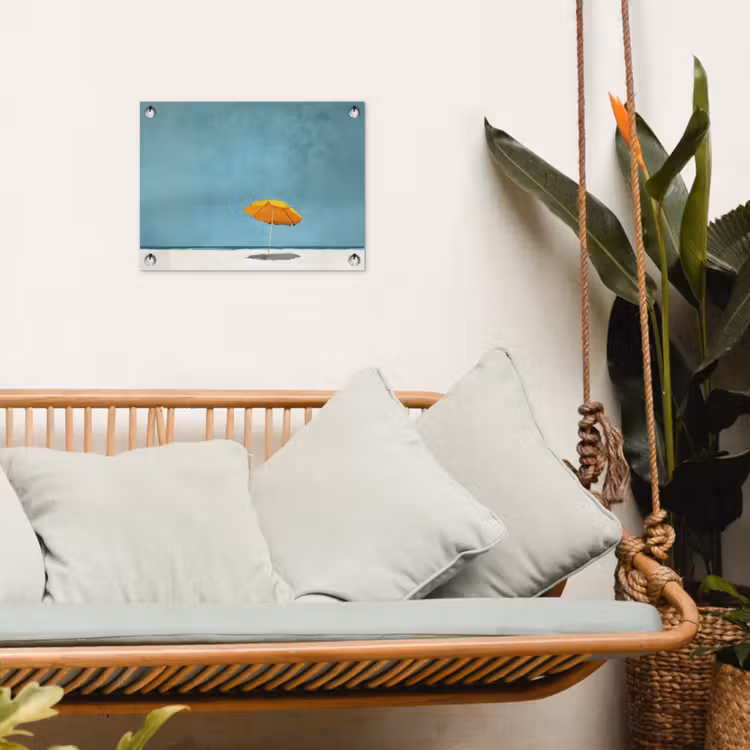 Tuinposter - Parasol - Geel - Strand - Zee — 4