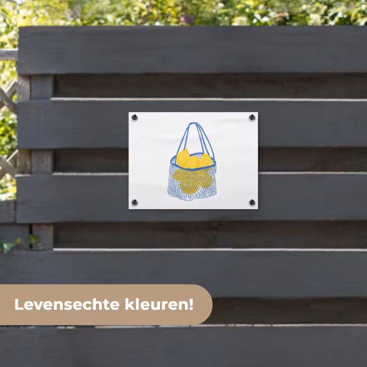 Tuinposter - Tas - Blauw - Citroenen - Illustratie — 6