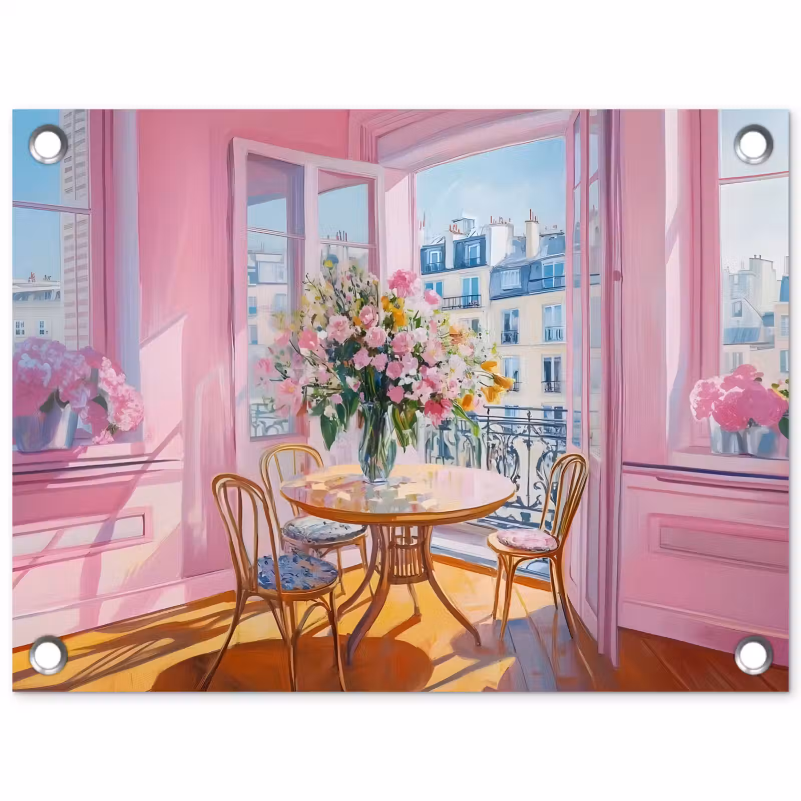 Tuinposter - Pink - City - Bloemen — 1