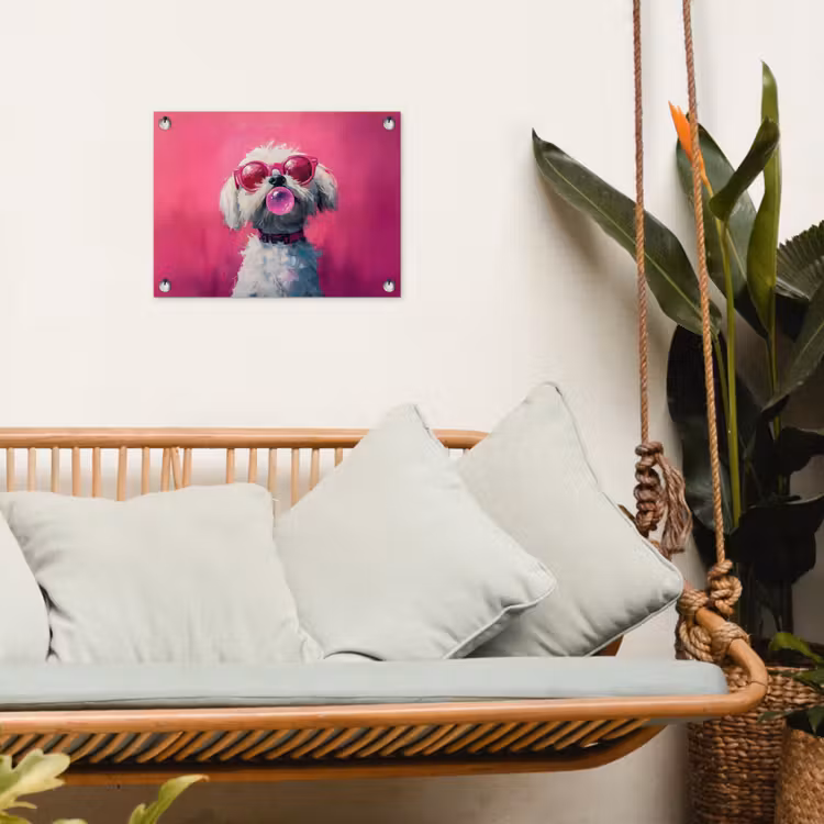 Tuinposter - Pink - Hond - Bubbel — 4