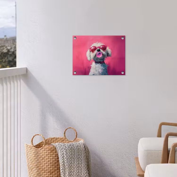 Tuinposter - Pink - Hond - Bubbel — 5