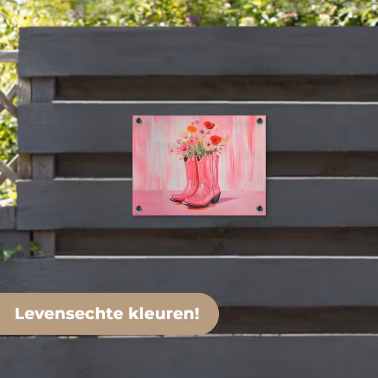 Tuinposter - Roze - Bloemen - Cowboy — 6