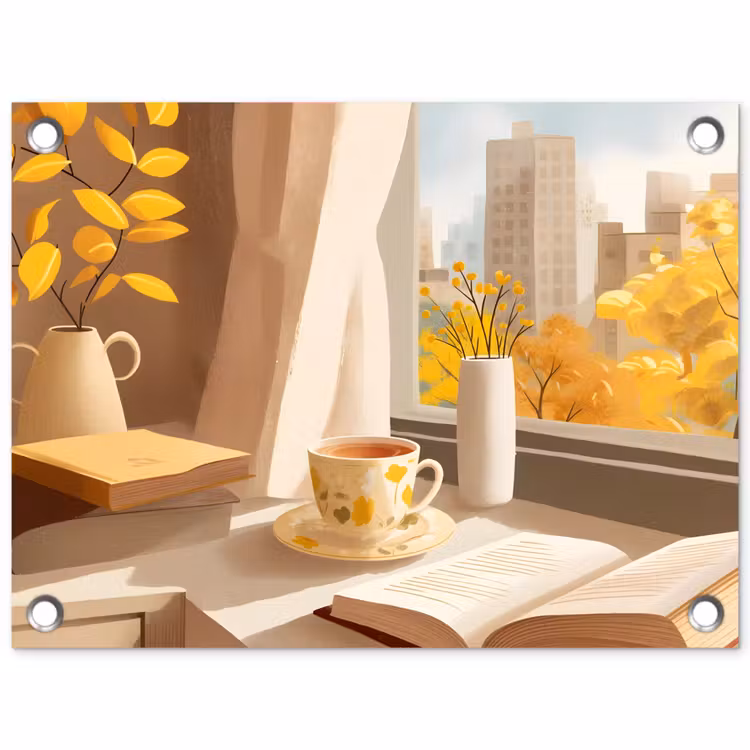 Tuinposter - Thee - Boek - Thee - Herfst — 1