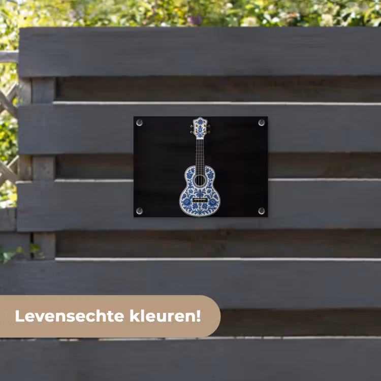 Tuinposter - Ukelele - Delfts - Blauw - Muziek — 6