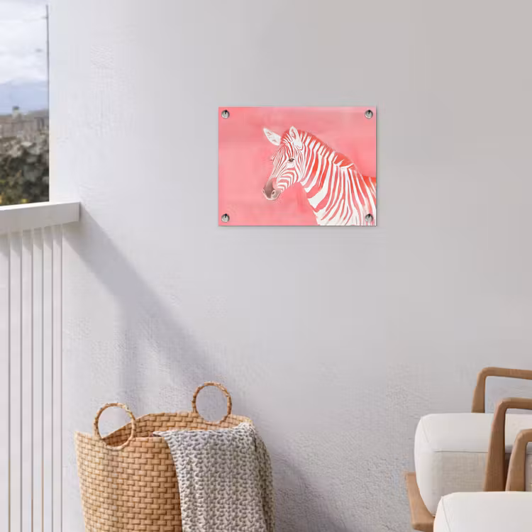 Tuinposter - Zebra - Pink - Verf — 5