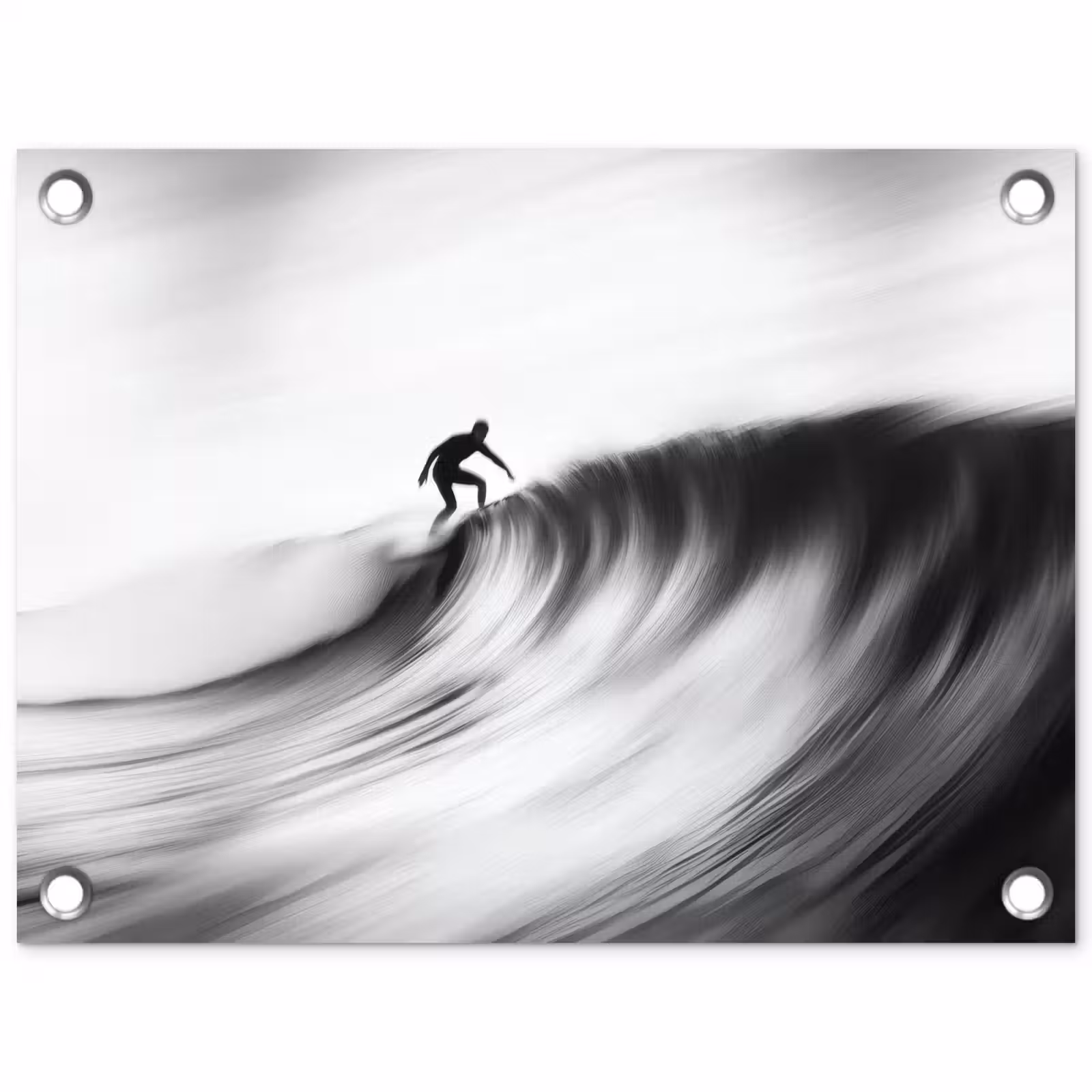 Tuinposter - Surfer - Golf - Vervaagd - Zwart — 1