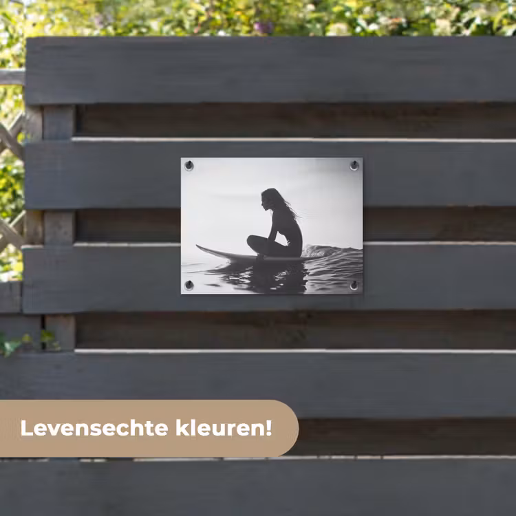 Tuinposter - Silhouet - Vrouw - Surfplank - Water — 6