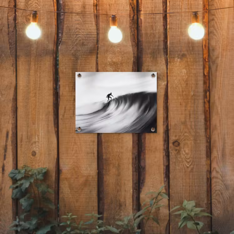 Tuinposter - Surfer - Golf - Vervaagd - Zwart — 2