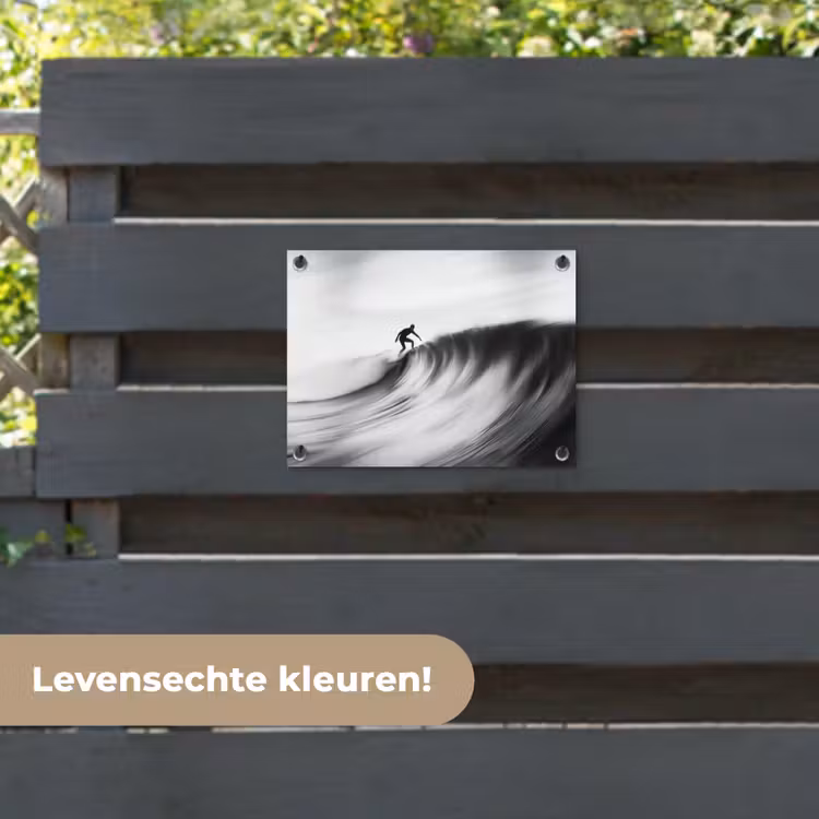 Tuinposter - Surfer - Golf - Vervaagd - Zwart — 6