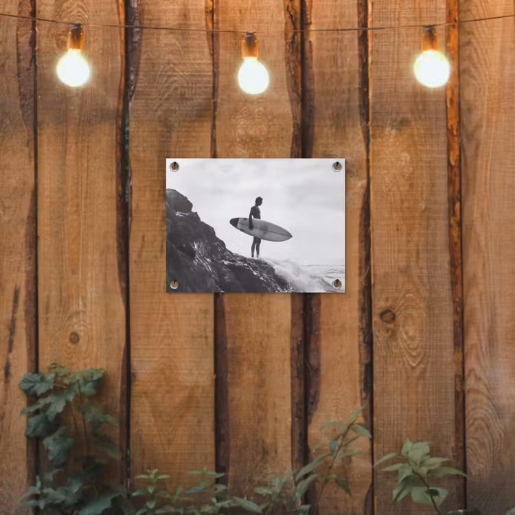 Tuinposter - Surfer - Rots - Oceaan - Golven — 2