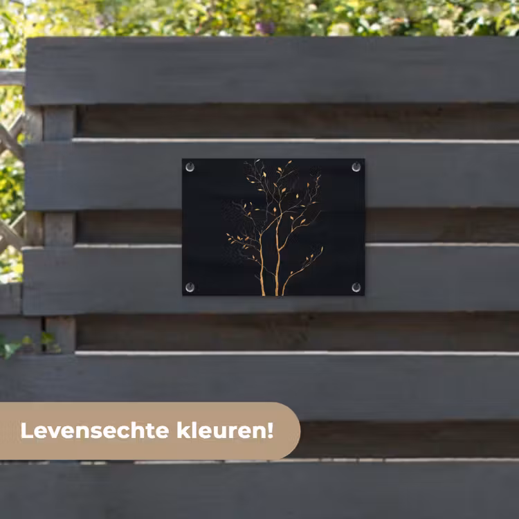 Tuinposter - Takken - Blaadjes - Zwart — 6