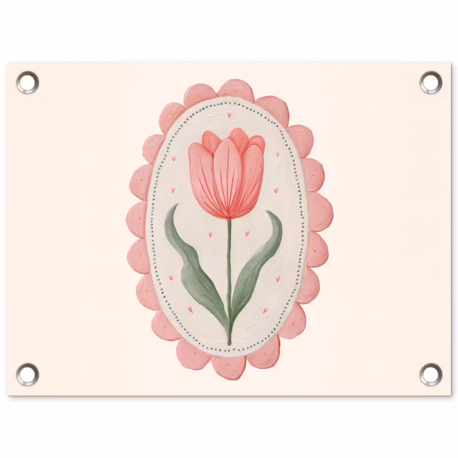 Tuinposter - Tulp - Lijst - Ovaal - Illustratie — 1