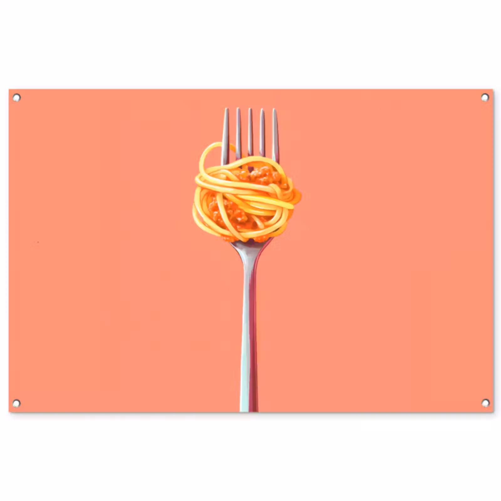 Tuinposter - Vork - Spaghetti - Artistiek - Roze — 1