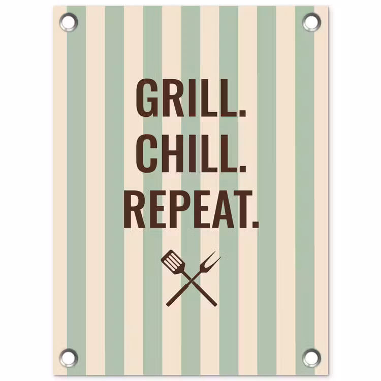 Tuinposter - Quote - Strepen - Grill — 1