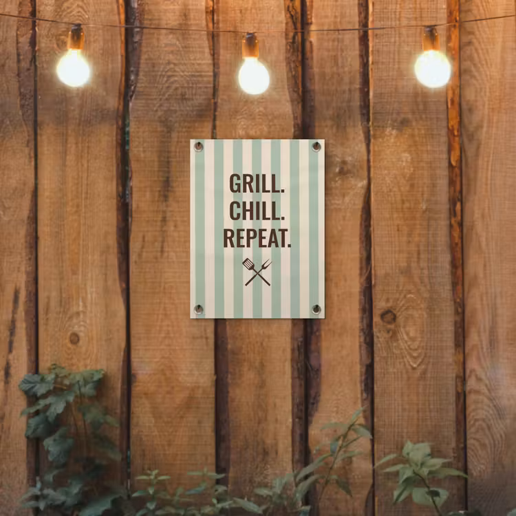 Tuinposter - Quote - Strepen - Grill — 3