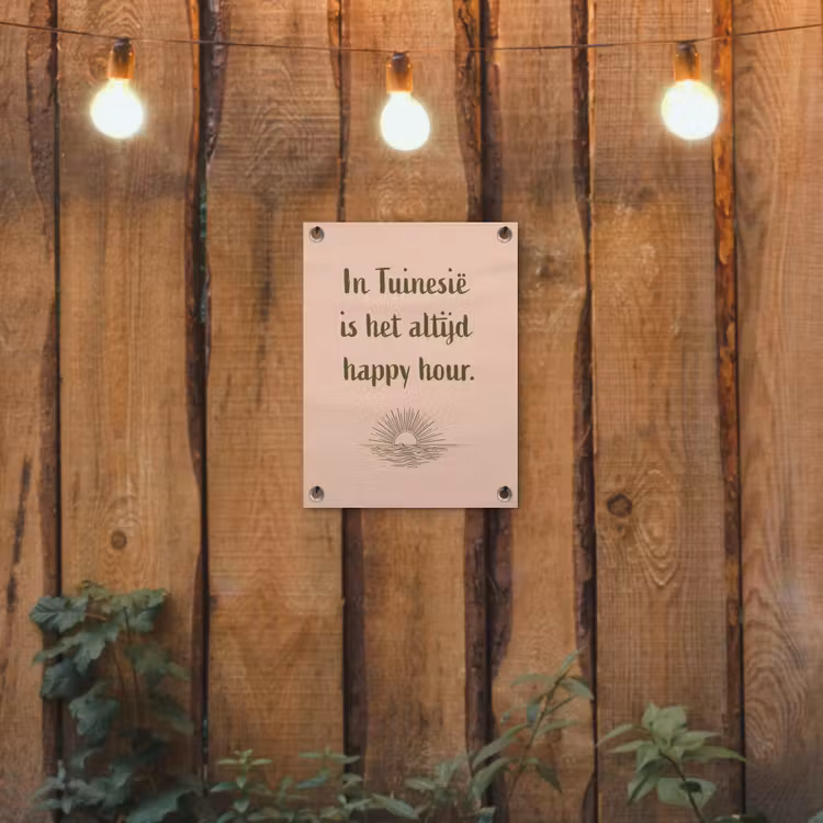 Tuinposter - Tuin - Roze - Quote - Zon — 3