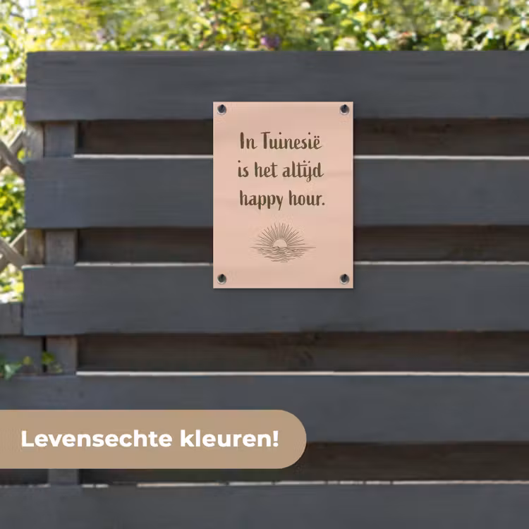 Tuinposter - Tuin - Roze - Quote - Zon — 6