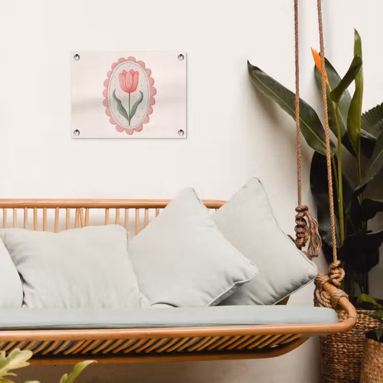 Tuinposter - Tulp - Lijst - Ovaal - Illustratie — 4