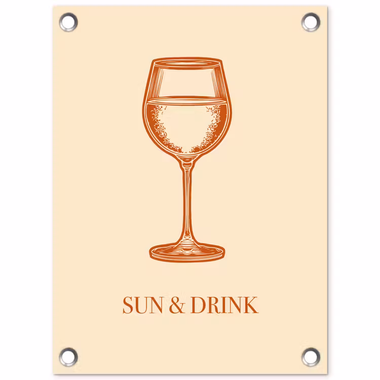 Tuinposter - Wijn - Zomer - Quote - Oranje — 1