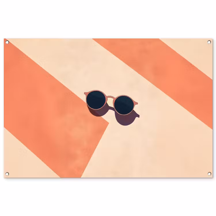 Tuinposter - Zonnebril - Schaduw - Oranje - Minimalistisch — 1