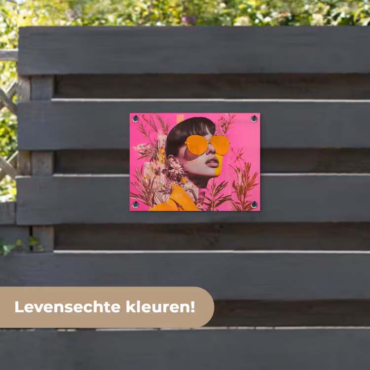 Tuinposter - Zonnebril - Oranje - Vrouw - Planten — 6