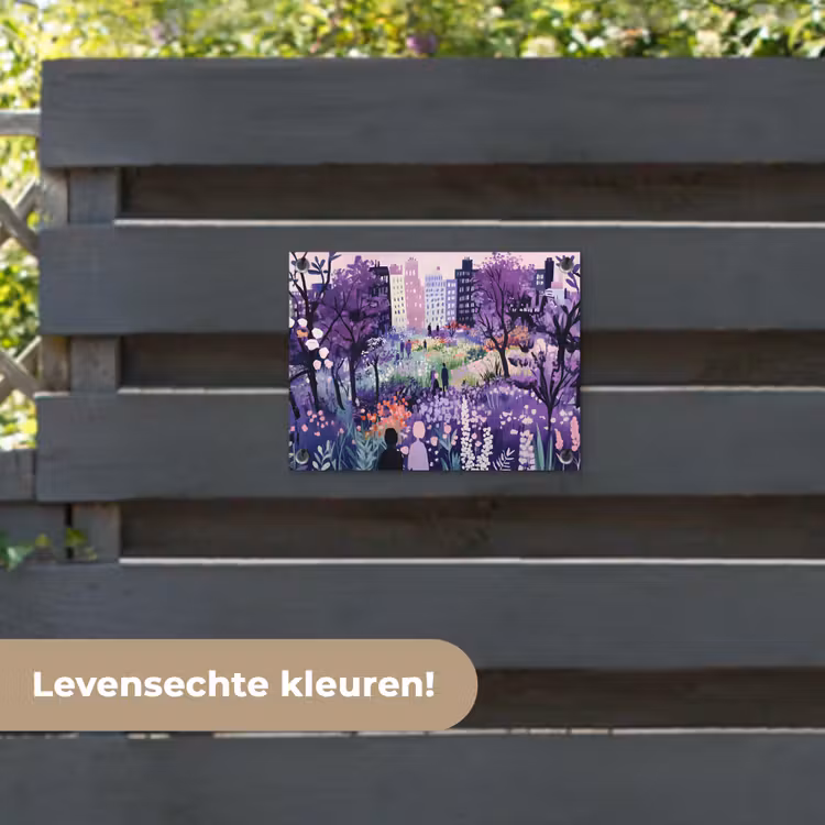 Tuinposter - Park - Bomen - Bloemen - Gebouwen — 6