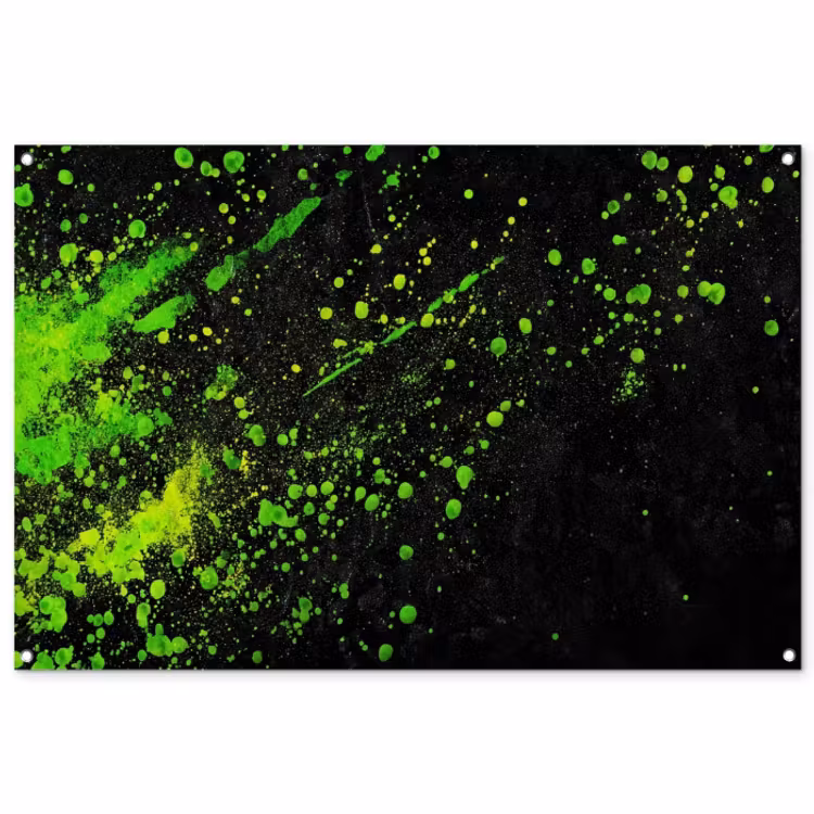Tuinposter - Gaming - Spetters - Groen - Chaotisch - Groen — 1