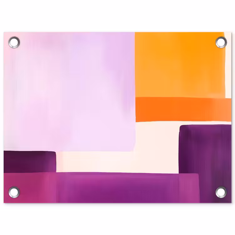 Tuinposter - Vlakken - Abstract - Rechthoekig - Oranje — 1