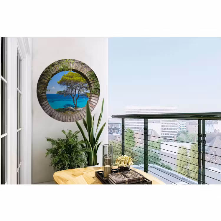 Tuinposter - Zee - Boom - Tropisch - Doorkijk — 2