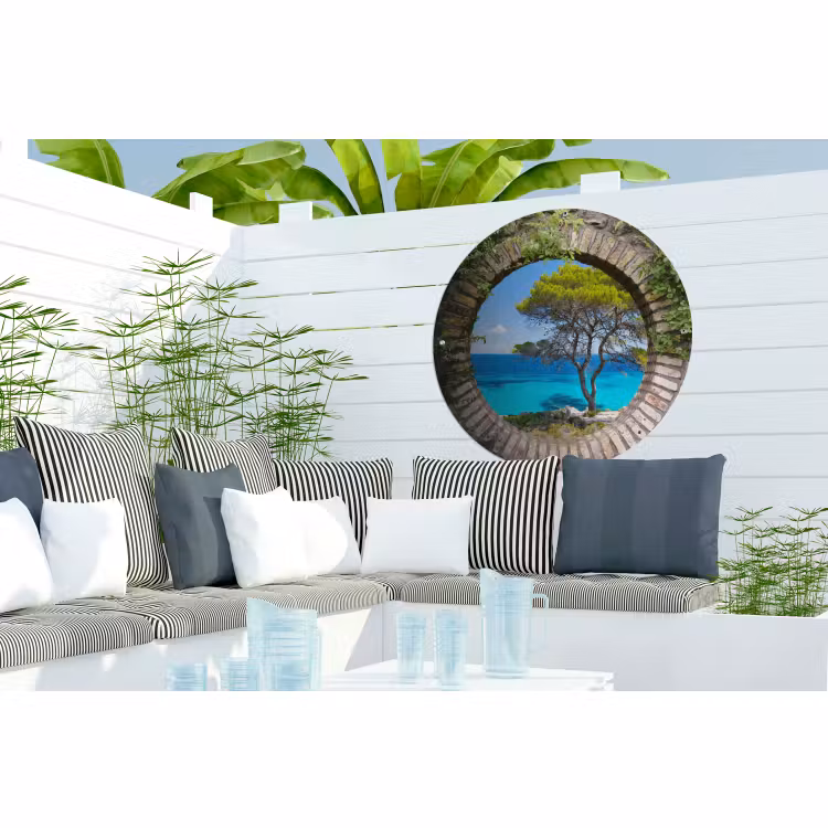 Tuinposter - Zee - Boom - Tropisch - Doorkijk — 3