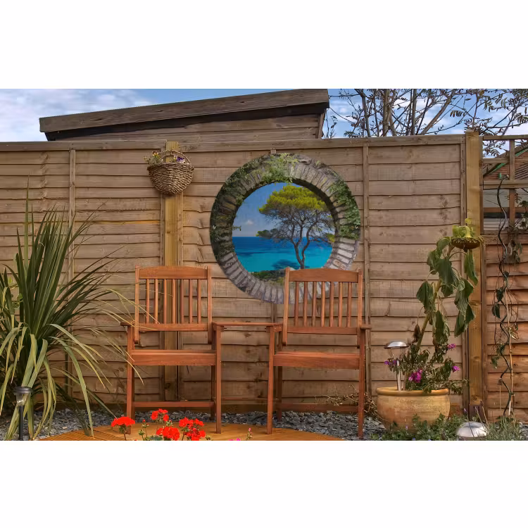 Tuinposter - Zee - Boom - Tropisch - Doorkijk — 4